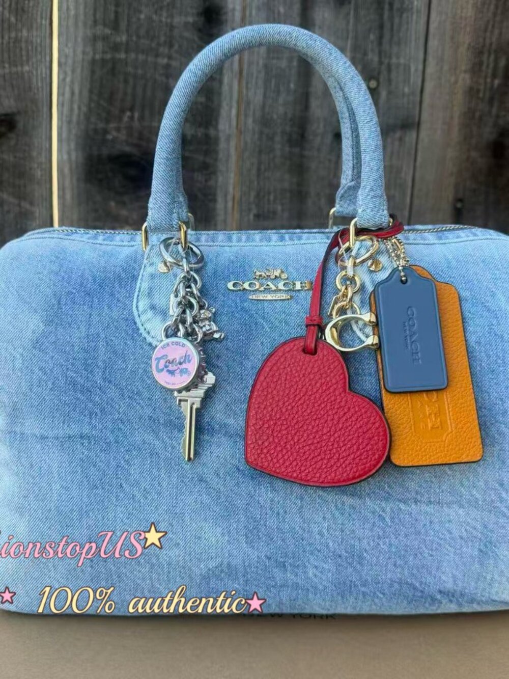 ‼️last 2‼️NWT！Coach Rowan Large Satchel In Loved Denim（CDY75）